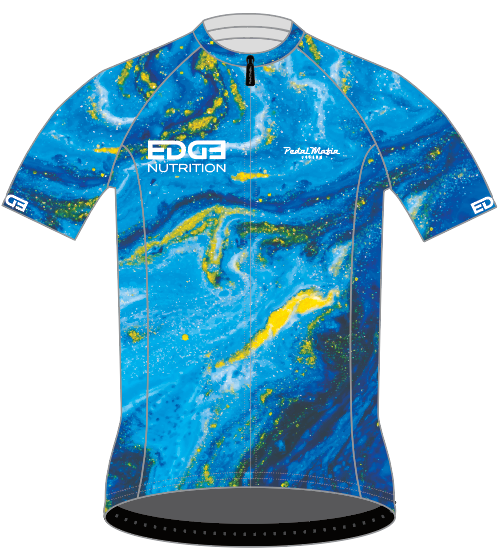 Image of cycling jersey with Edge Nutrition logo on it